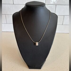 Minimalist 925 Sterling Silver Bar Pendant Necklace – Dainty Modern Design, 18”